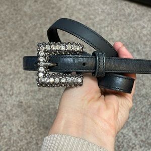 New leather diamond buckle belt
